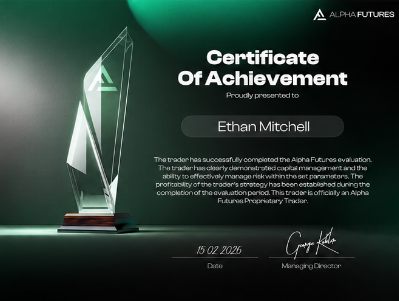 Alpha Futures Certificate of Achievement — Ethan Mitchell